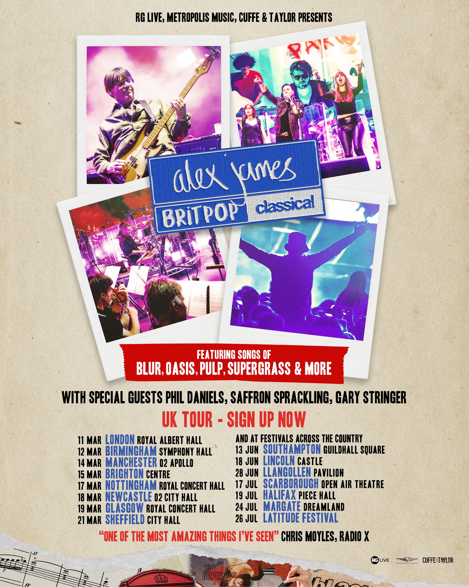 Alex James Britpop Classical Tour Poster 2026